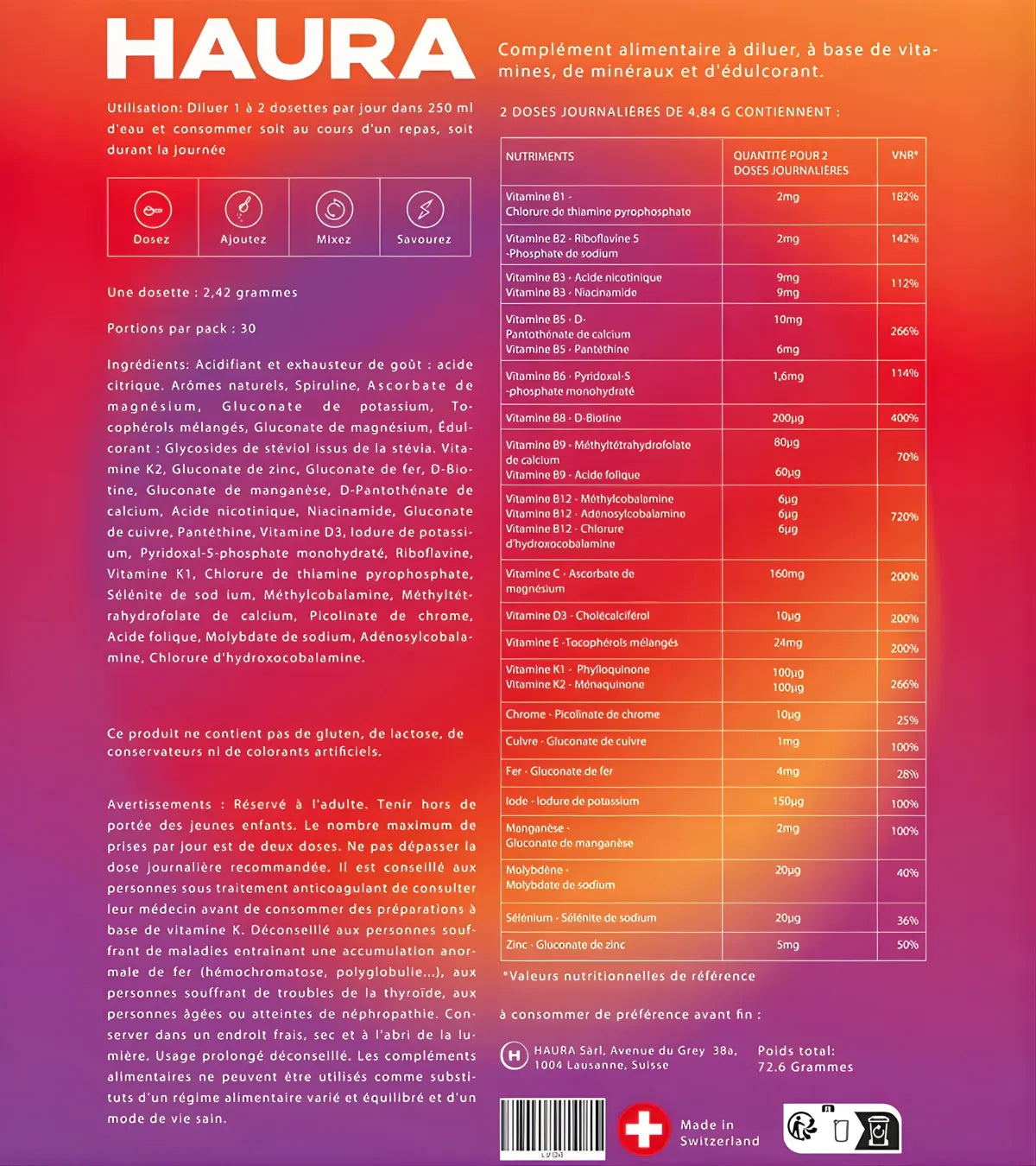 HAURA V2 - Multivitamine Biomimétique Tout-en-Un
